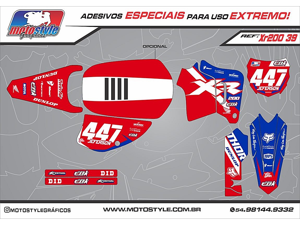 XR 039 GRÁFICO ADESIVO HONDA XR200