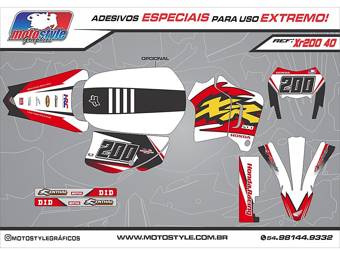 XR 040 GRÁFICO ADESIVO HONDA XR200
