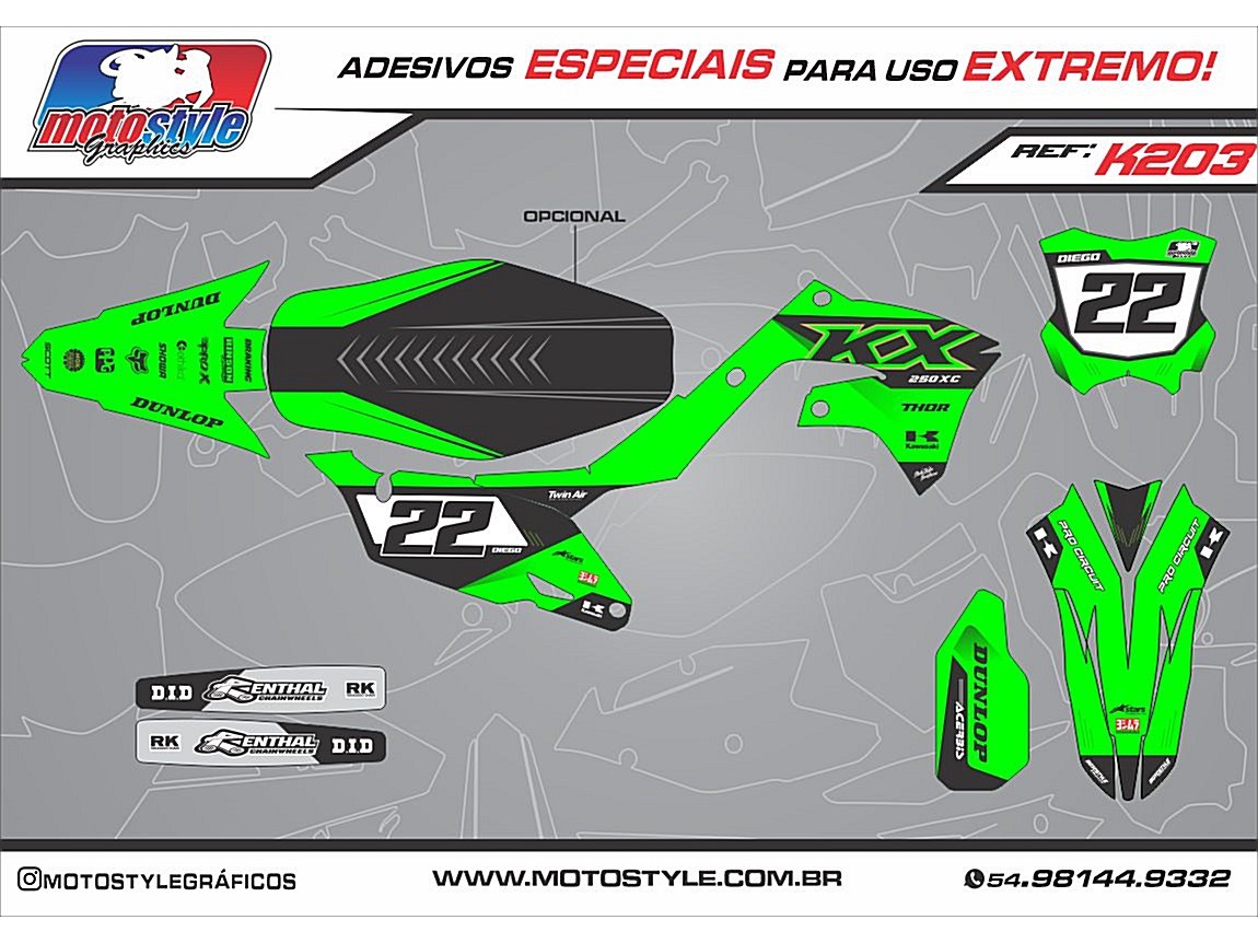 K203 GRÁFICO ADESIVO KAWASAKI
