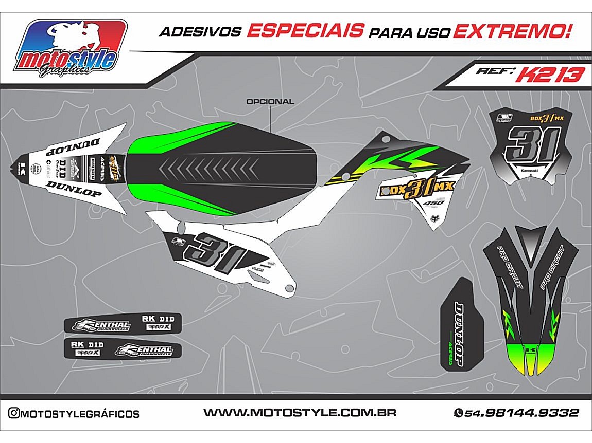 K213 GRÁFICO ADESIVO KAWASAKI
