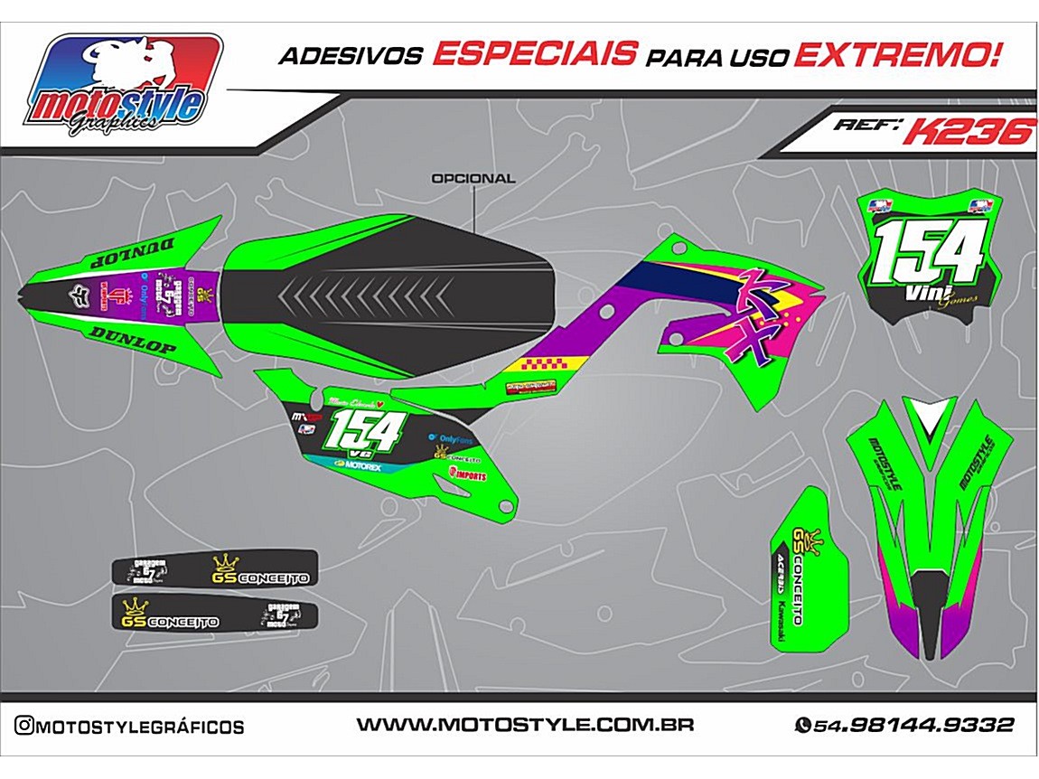 K236 GRÁFICO ADESIVO KAWASAKI