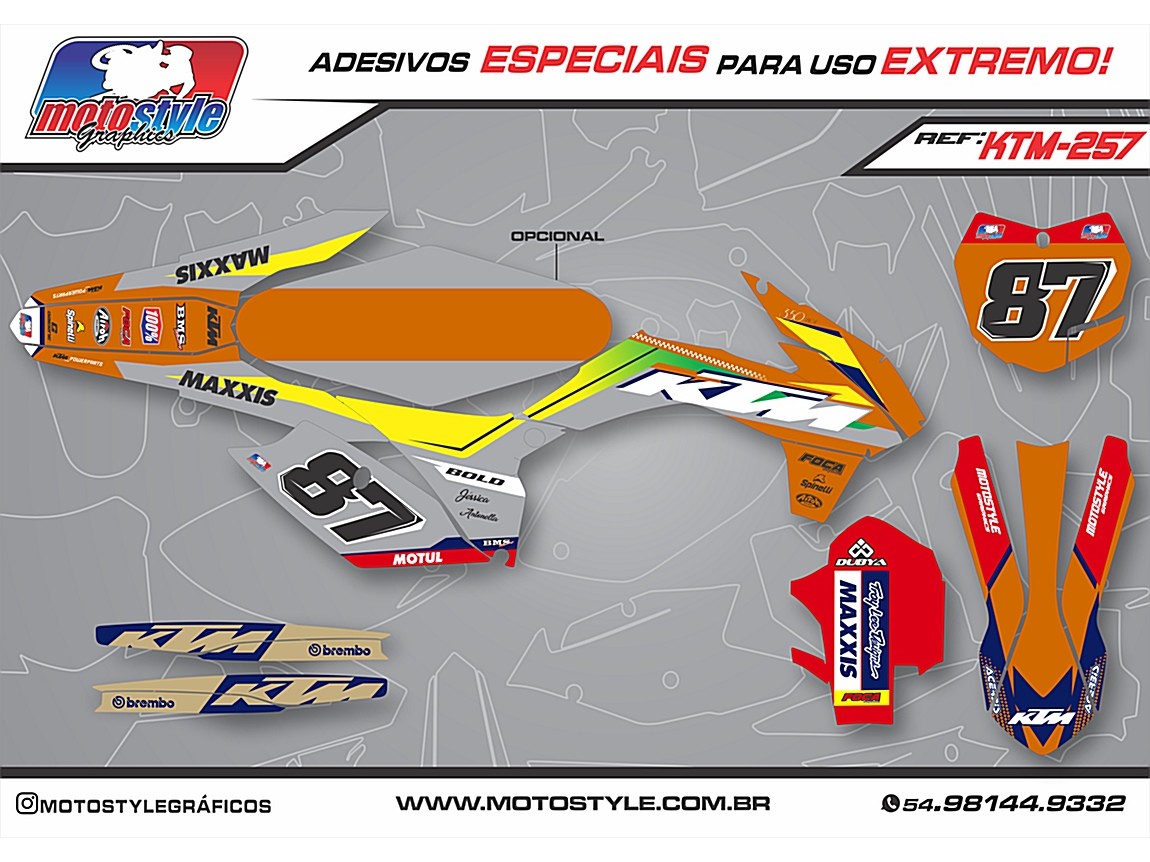 KTM 257 GRÁFICO ADESIVO KTM