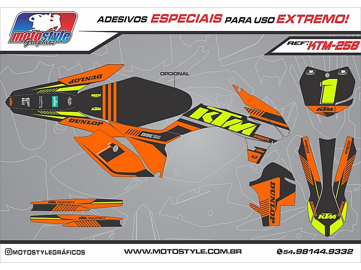 KTM 258 GRÁFICO ADESIVO KTM