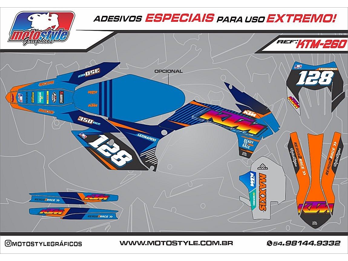 KTM 260 GRÁFICO ADESIVO KTM
