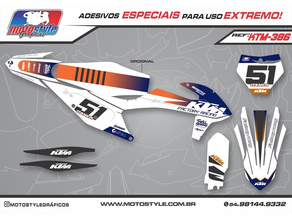 KTM 386 GRÁFICO ADESIVO KTM