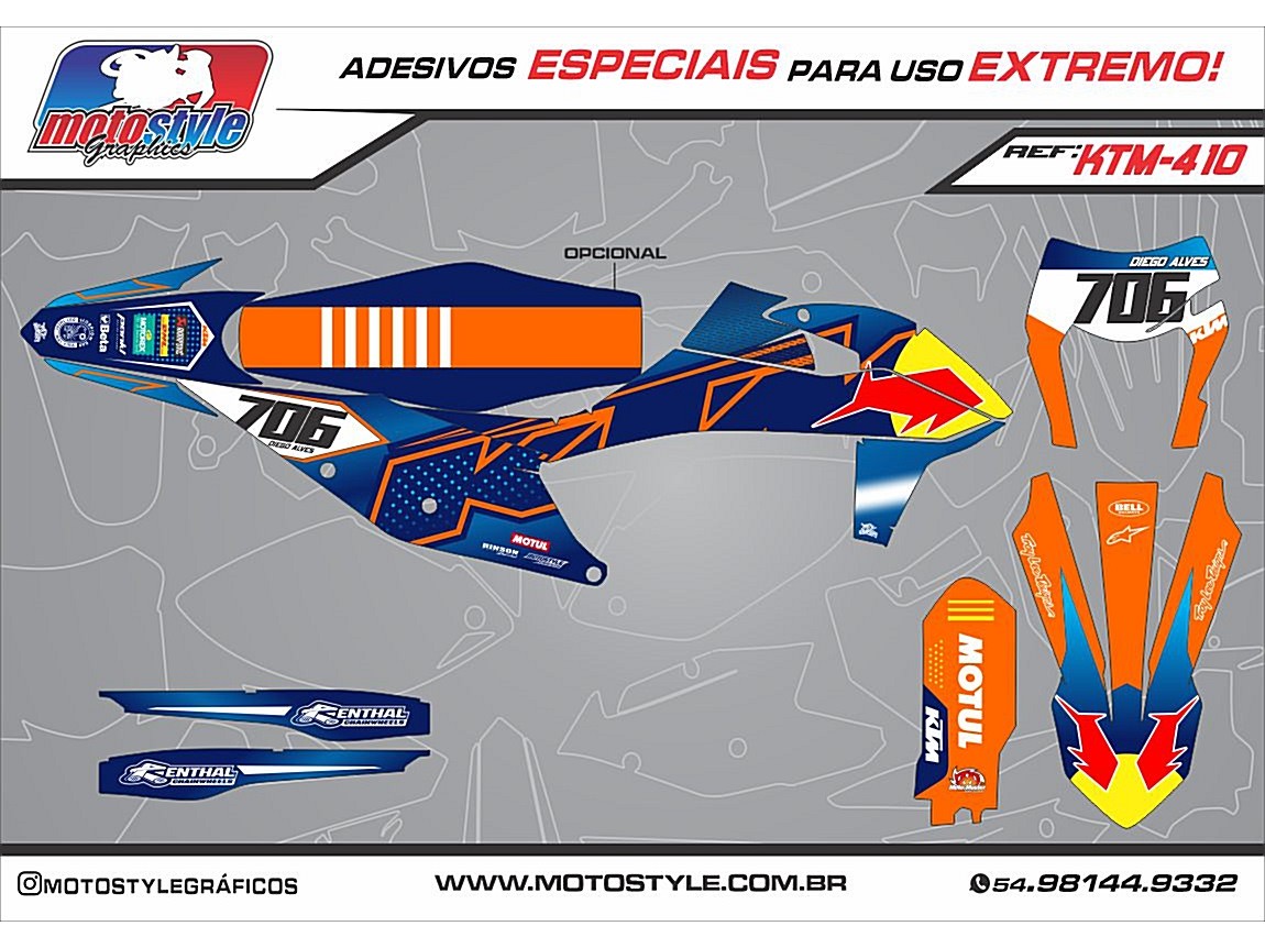 KTM 410 GRÁFICO ADESIVO KTM