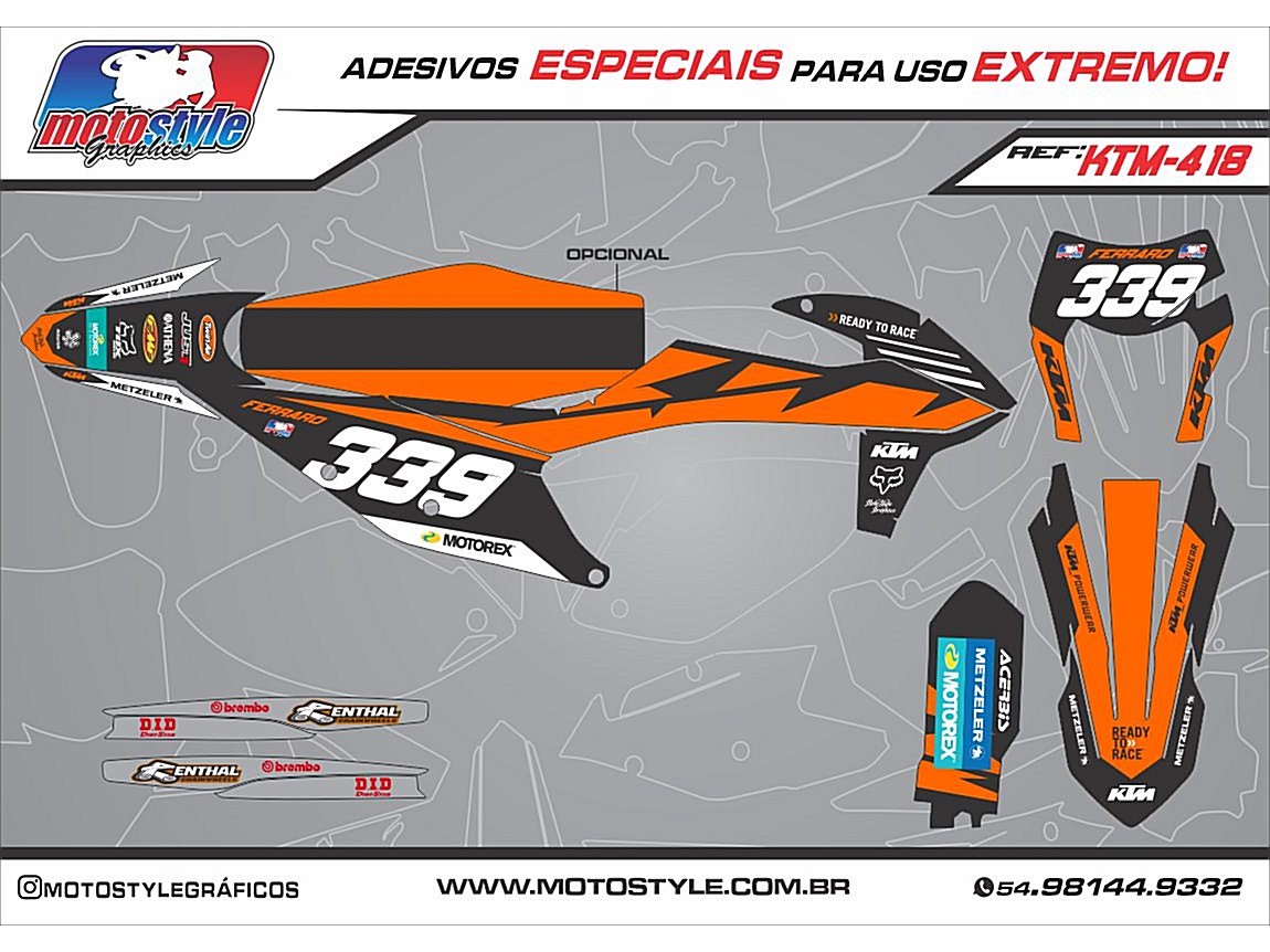 KTM 418 GRÁFICO ADESIVO KTM