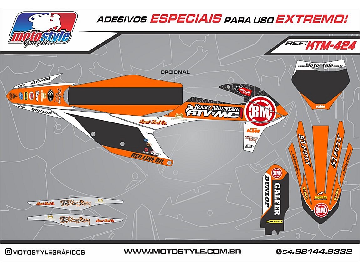 KTM 424 GRÁFICO ADESIVO KTM