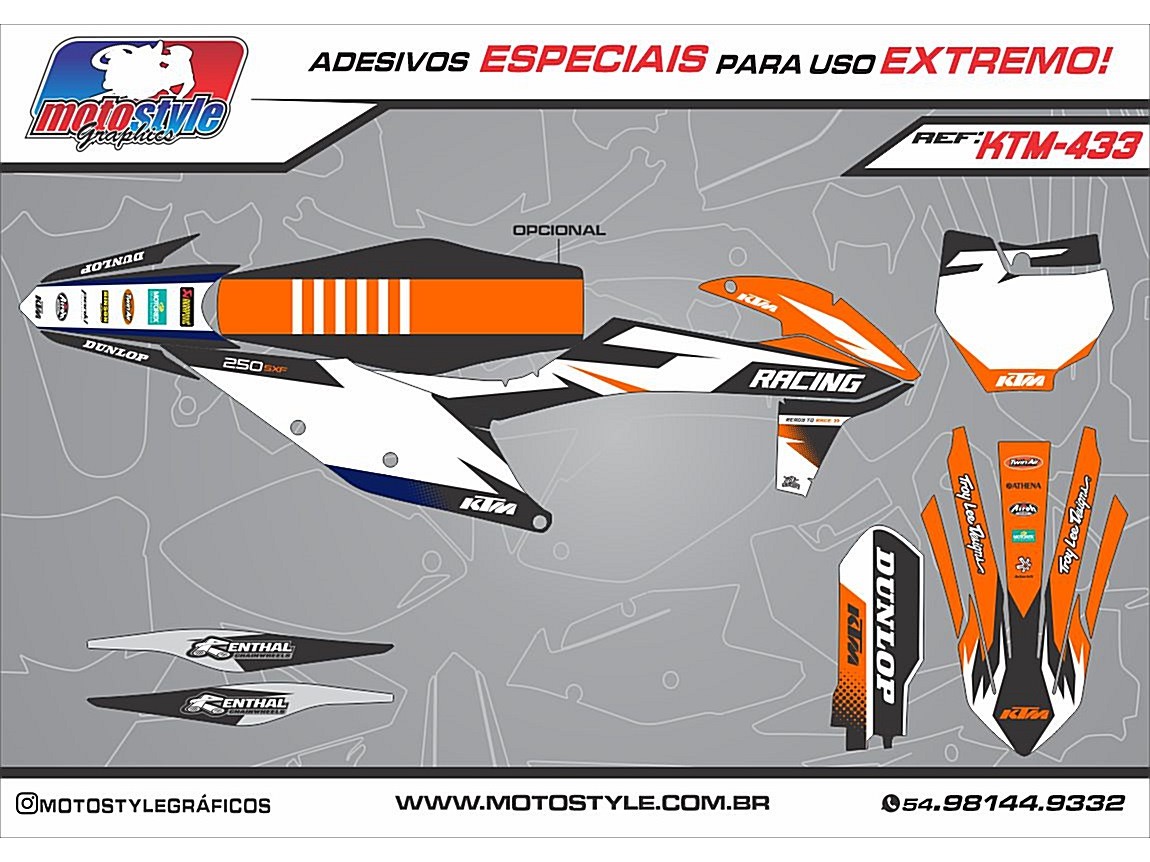 KTM 433 GRÁFICO ADESIVO KTM