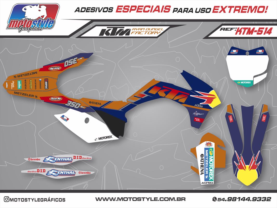 KTM 514 GRÁFICO ADESIVO RÉPLICA KTM RYAN DUNGEL FACTORY 2013