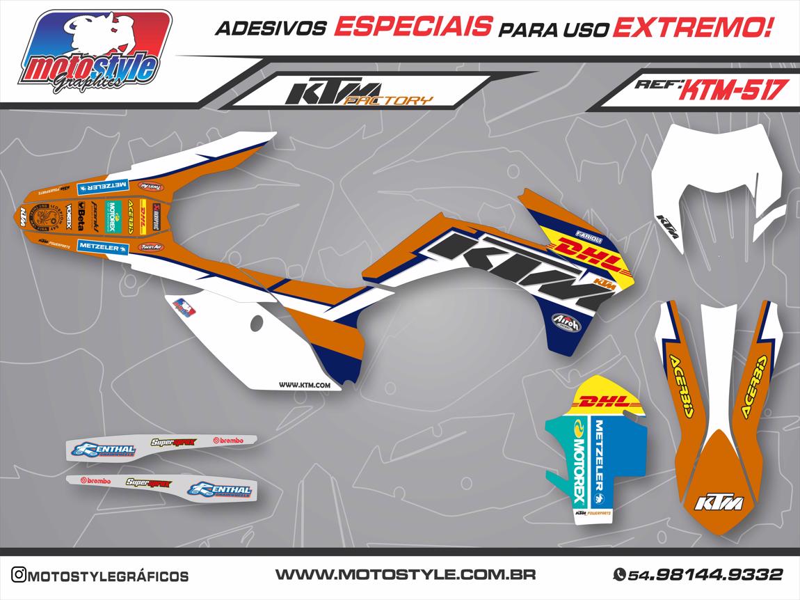KTM 517 GRÁFICO ADESIVO RÉPLICA KTM FACTORY 2014
