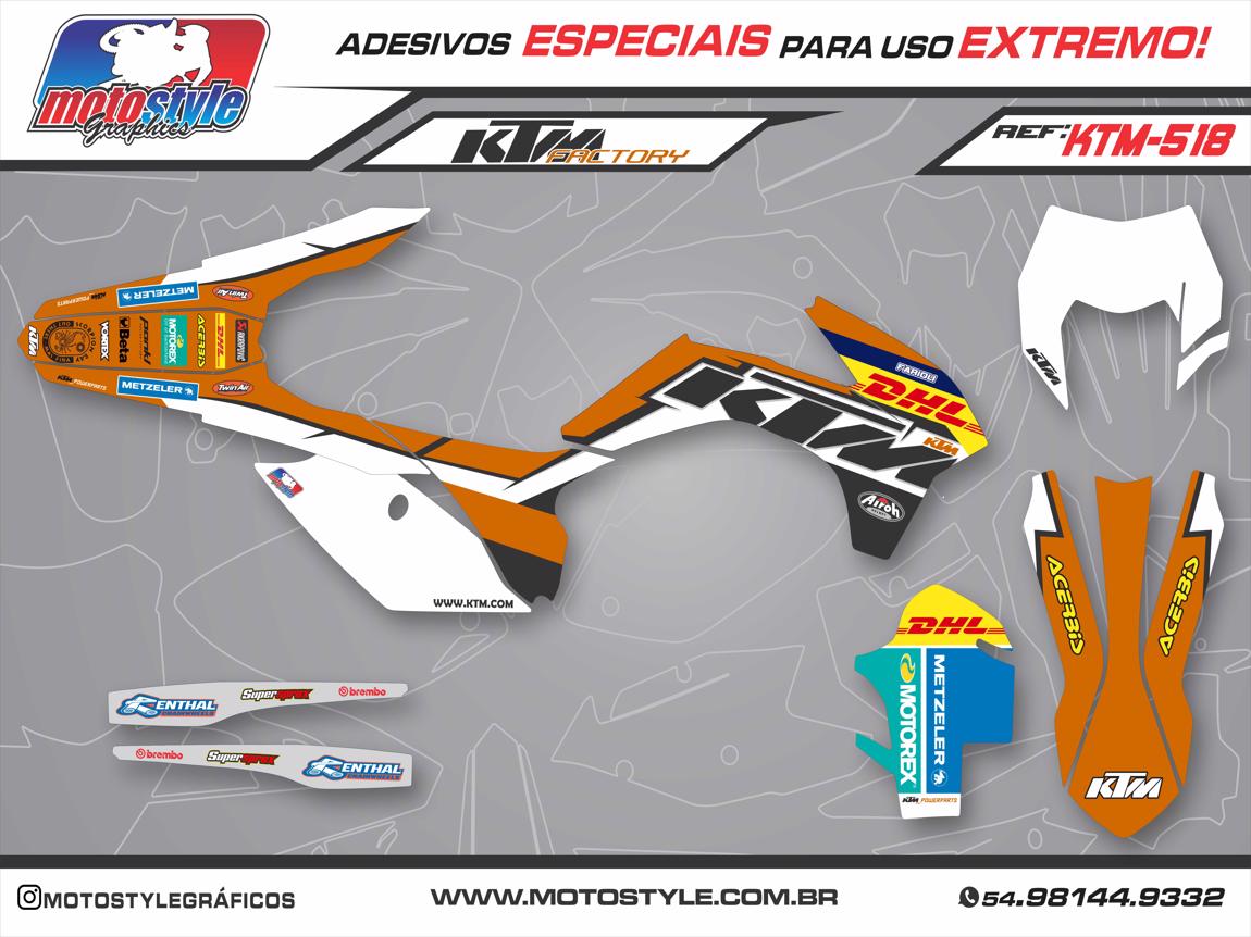 KTM 518 GRÁFICO ADESIVO RÉPLICA KTM FACTORY 2014
