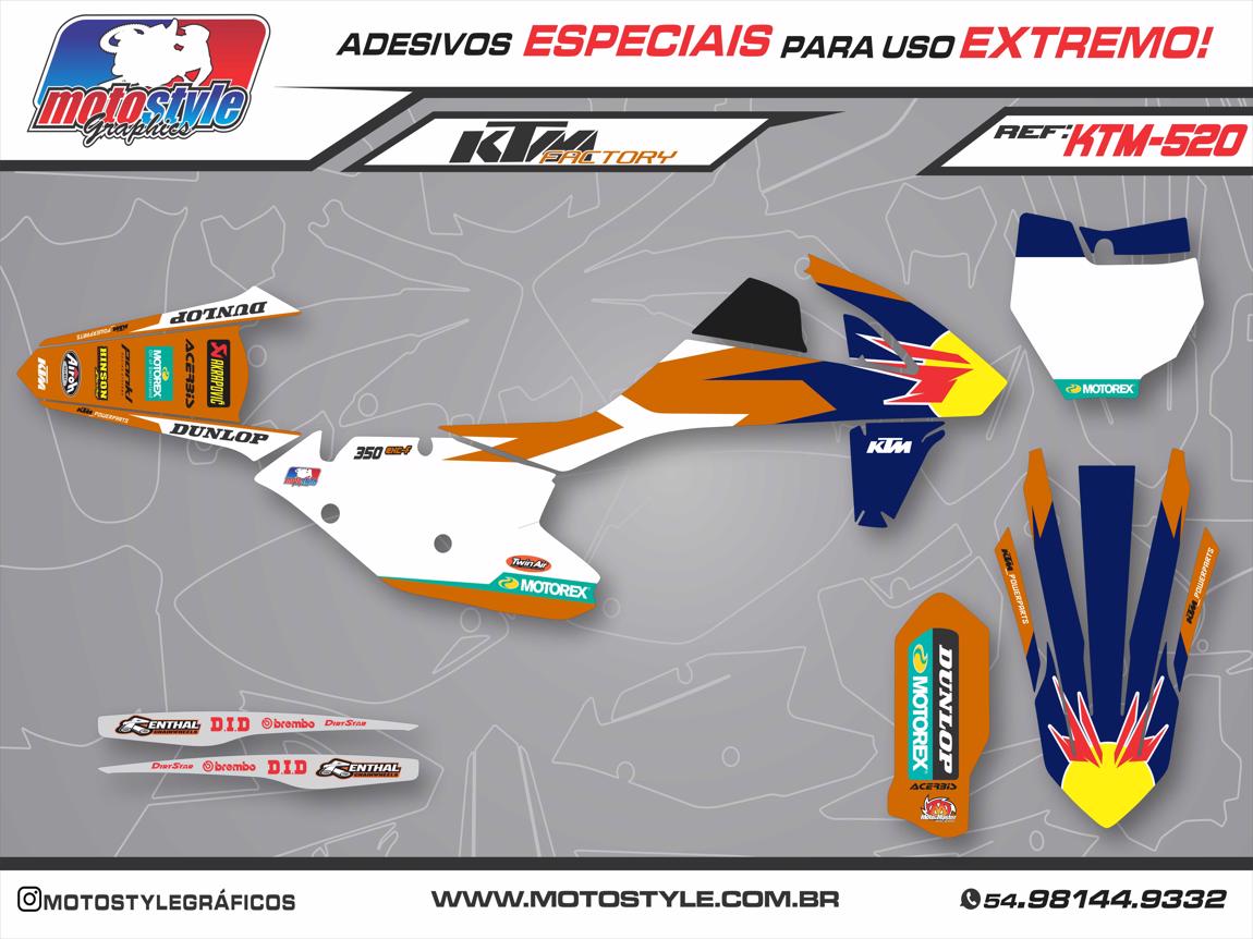 KTM 520 GRÁFICO ADESIVO RÉPLICA KTM FACTORY EDITION 2017
