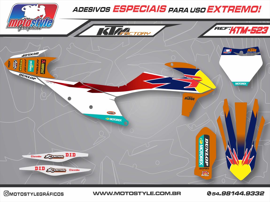 KTM 523 GRÁFICO ADESIVO RÉPLICA KTM FACTORY 2020