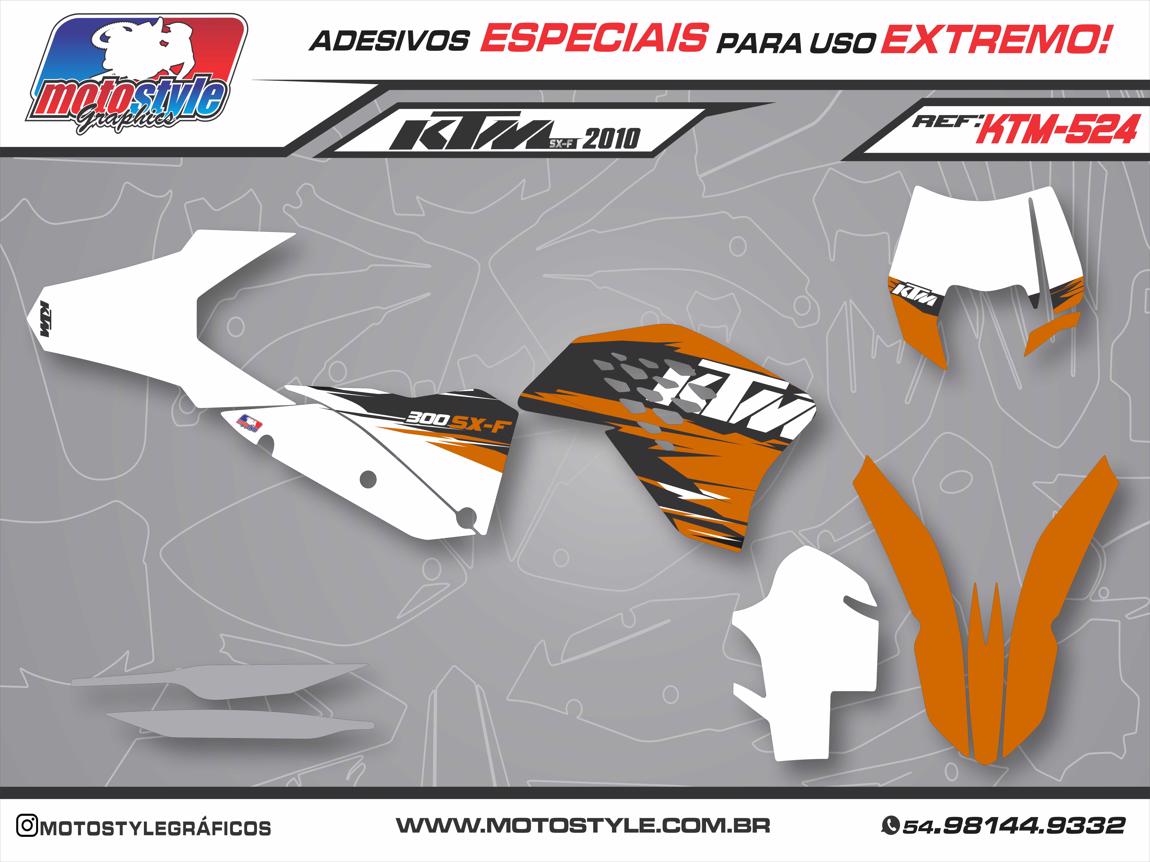 KTM 524 GRÁFICO ADESIVO RÉPLICA KTM SX-F 2010