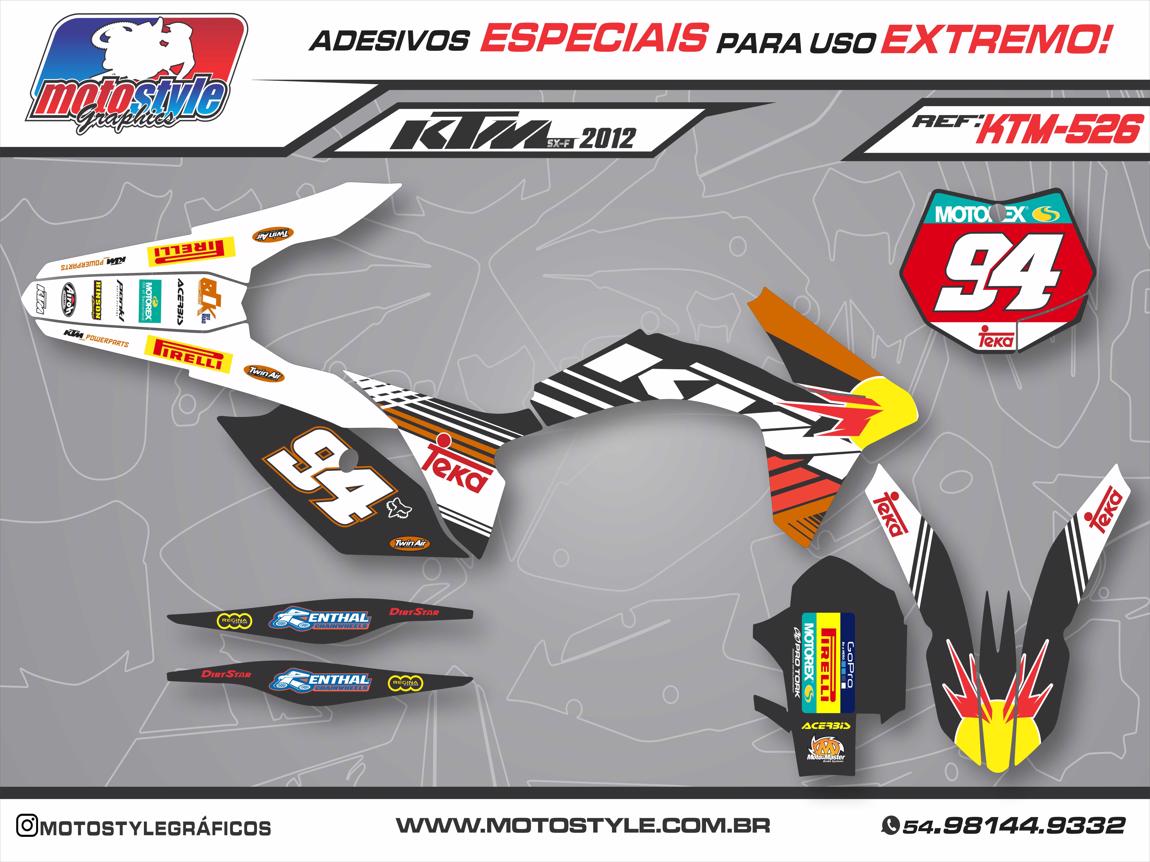 KTM 526 GRÁFICO ADESIVO RÉPLICA KTM SX-F 2012