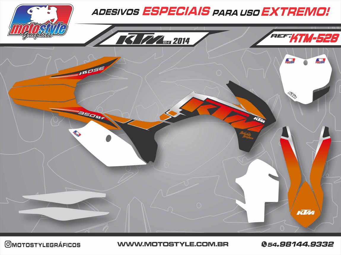 KTM 528 GRÁFICO ADESIVO RÉPLICA KTM SX-F 2014
