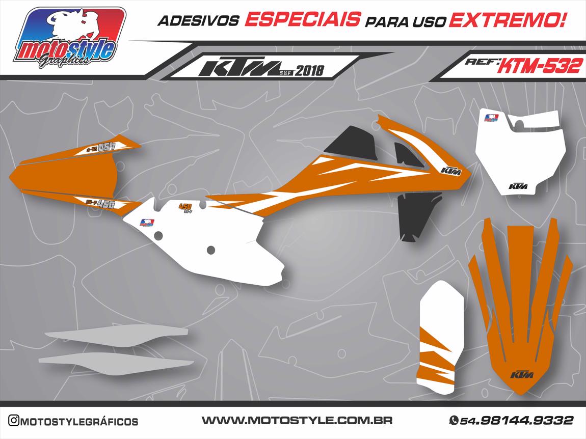 KTM 532 GRÁFICO ADESIVO RÉPLICA KTM SX-F 2018
