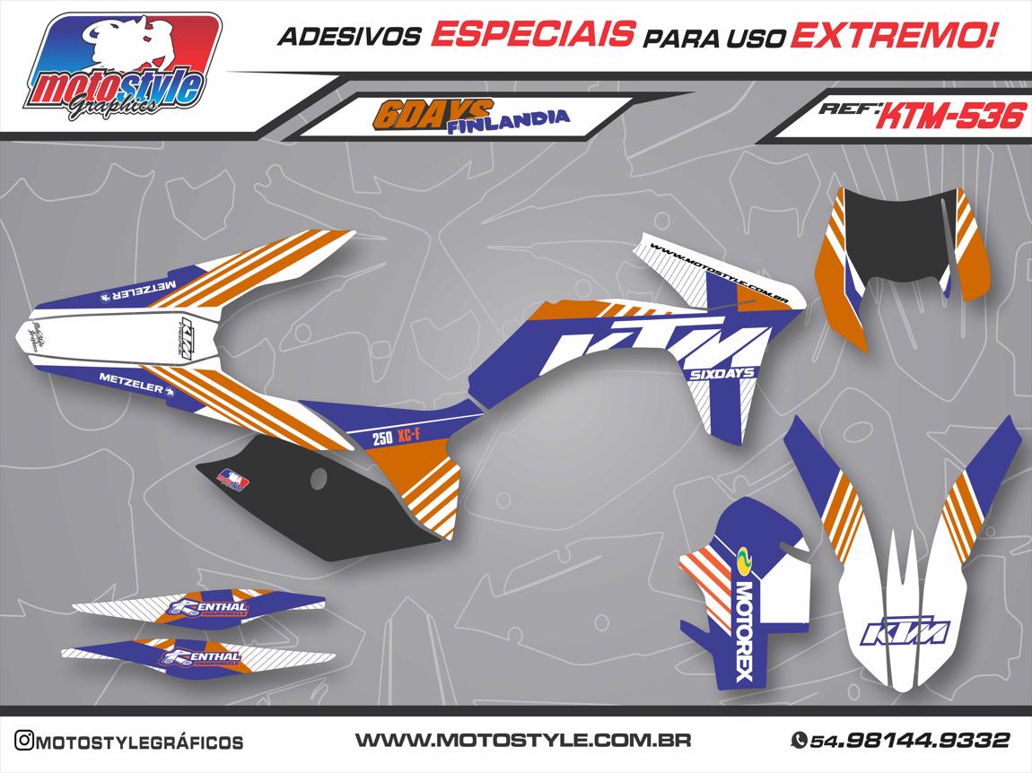 KTM 536 GRÁFICO ADESIVO RÉPLICA KTM SIX DAYS FINLANDIA 2011