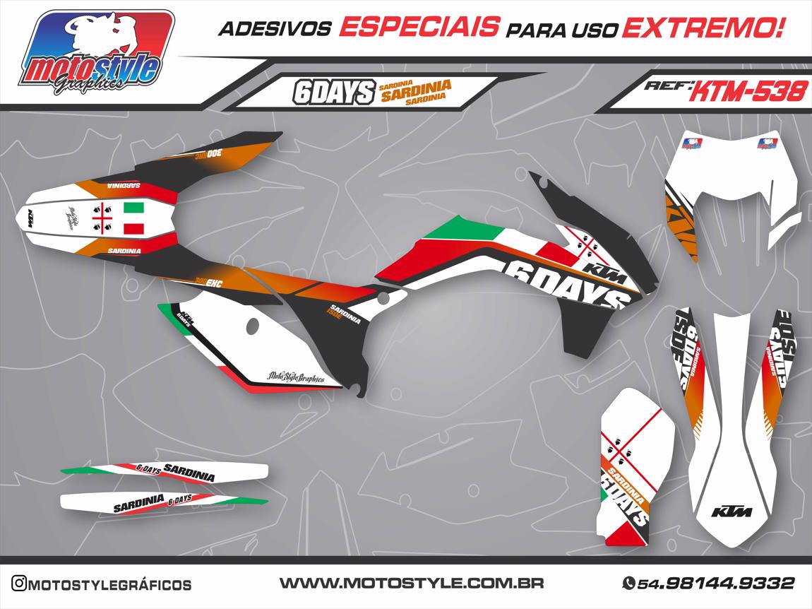 KTM 538 GRÁFICO ADESIVO RÉPLICA KTM SIX DAYS SARDINIA 2014