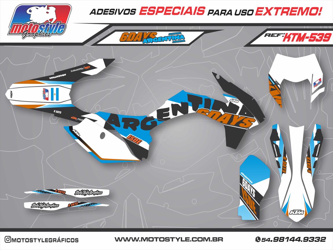 KTM 539 GRÁFICO ADESIVO RÉPLICA KTM SIX DAYS ARGENTINA 2015