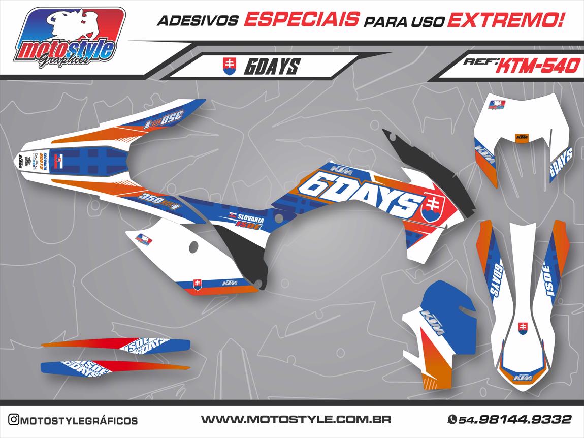KTM 540 GRÁFICO ADESIVO RÉPLICA KTM SIX DAYS SLOVAKIA 2016