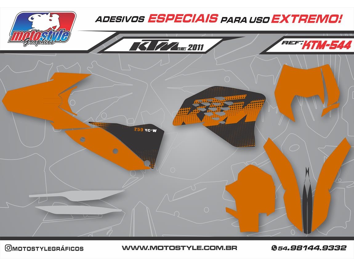 KTM 544 GRÁFICO ADESIVO RÉPLICA KTM XC-W 2011