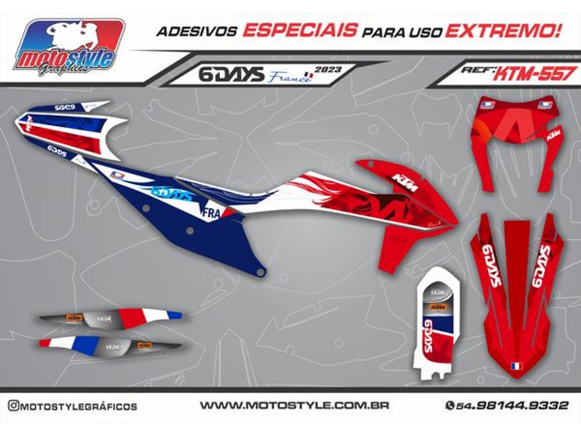 KTM 557 GRÁFICO ADESIVO KTM SIXDAYS FRANCE 2023