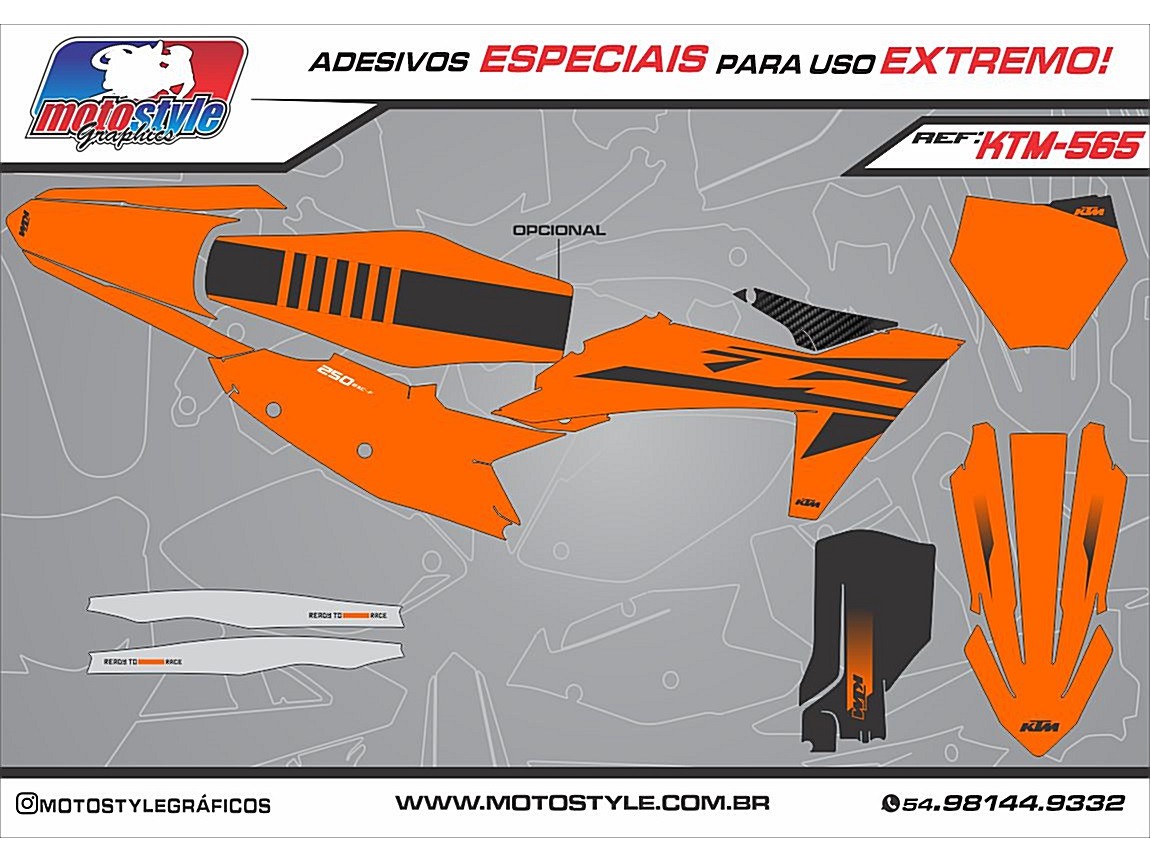 KTM 565 GRÁFICO ADESIVO KTM EXC 250 2025