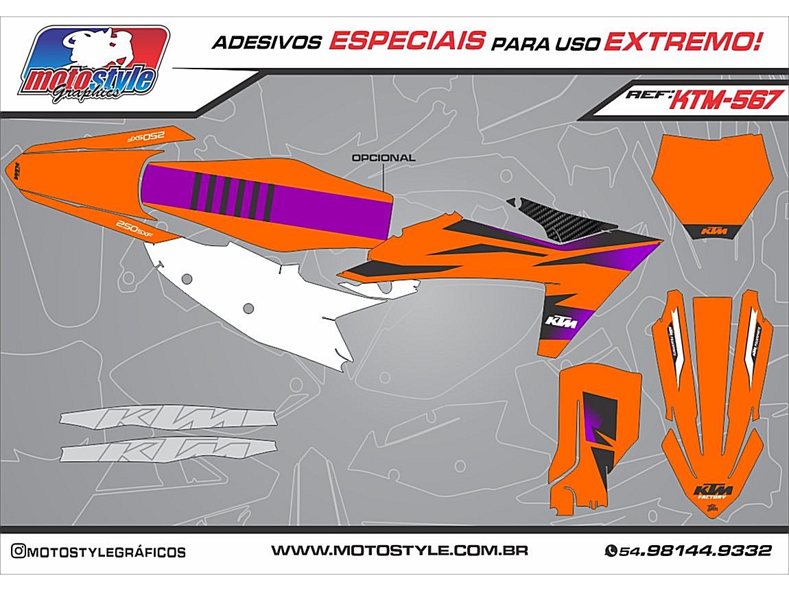 KTM 567 GRÁFICO ADESIVO KTM SXF 250 2024