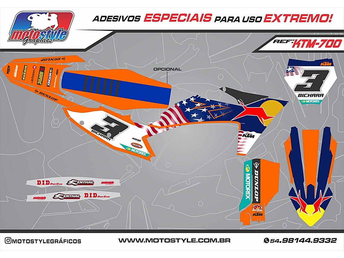 KTM 700 GRÁFICO ADESIVO KTM