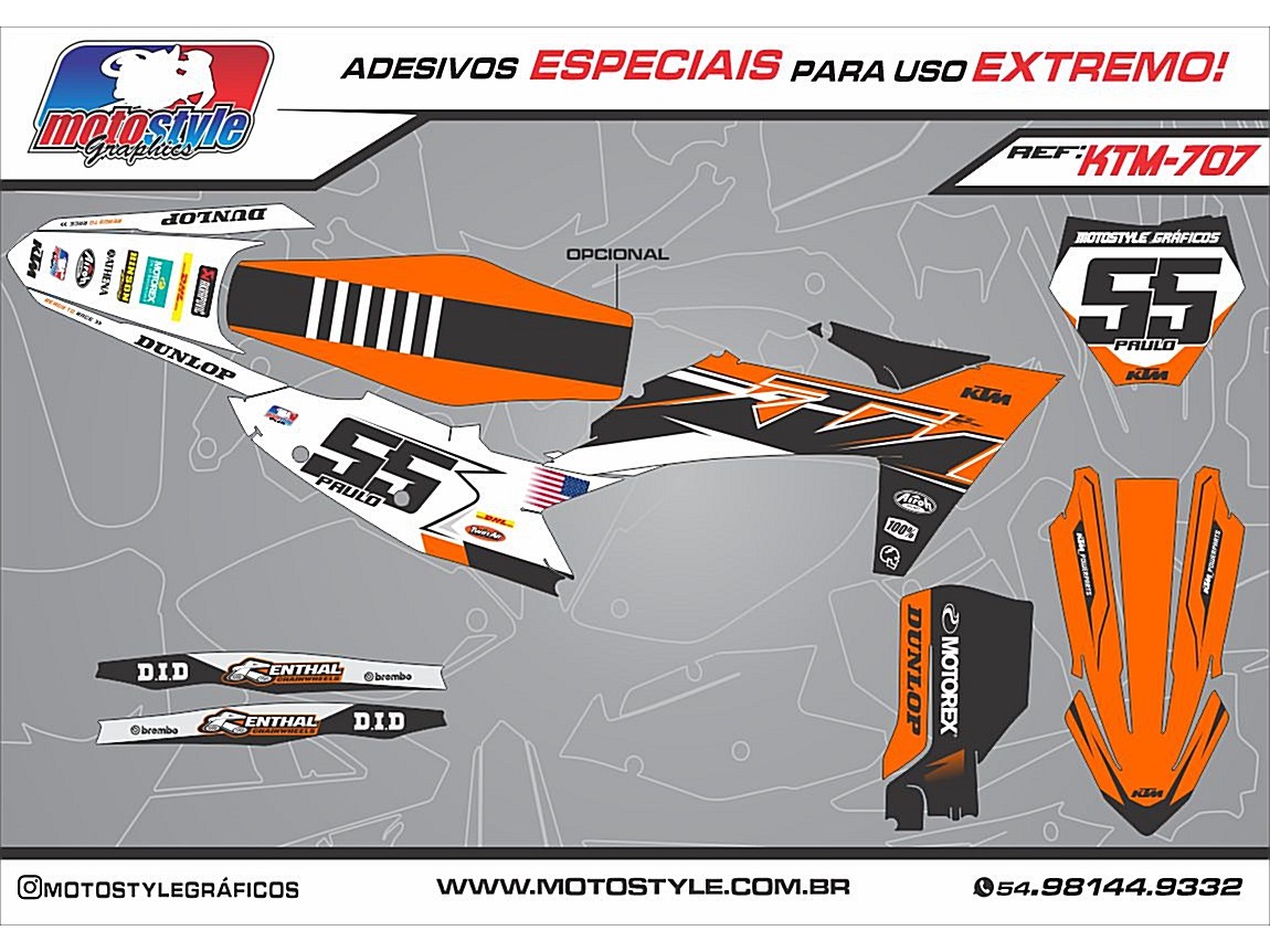 KTM 707 GRÁFICO ADESIVO KTM