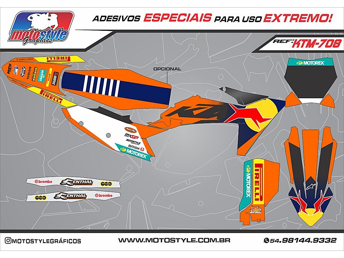 KTM 708 GRÁFICO ADESIVO KTM
