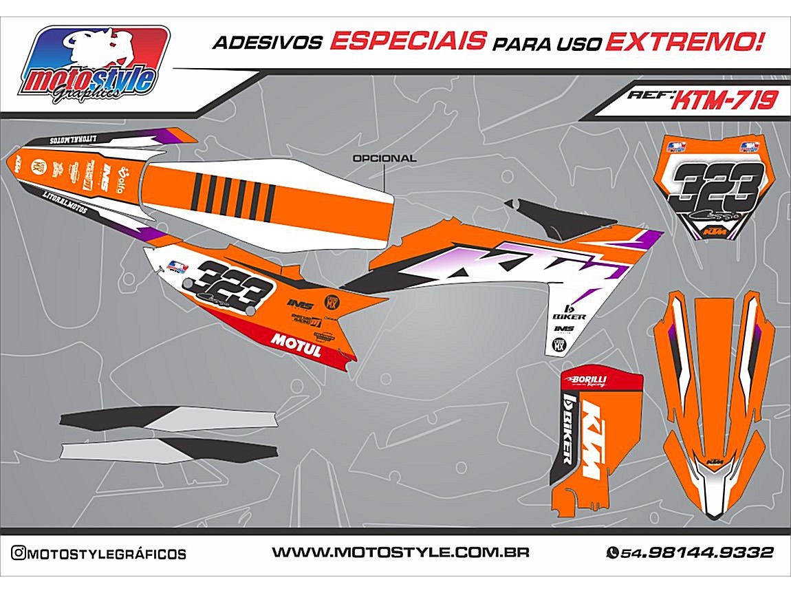 KTM 719 GRÁFICO ADESIVO KTM