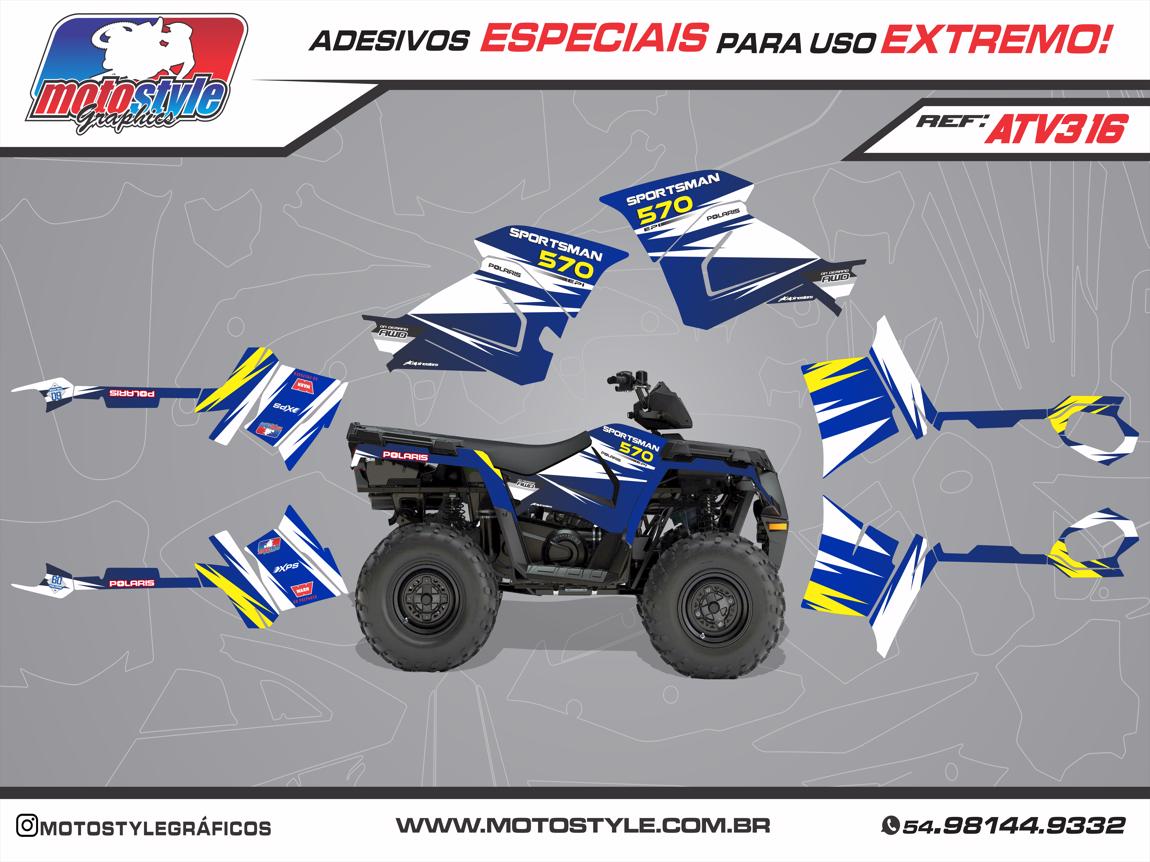 ATV 316 GRÁFICO ADESIVO QUADRICICLO POLARIS