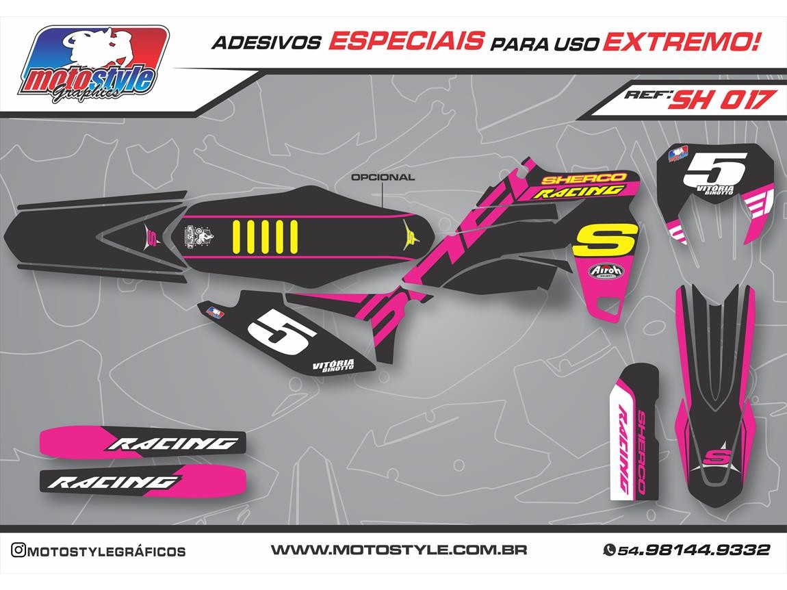 SH 017 GRÁFICO ADESIVO SHERCO RACING