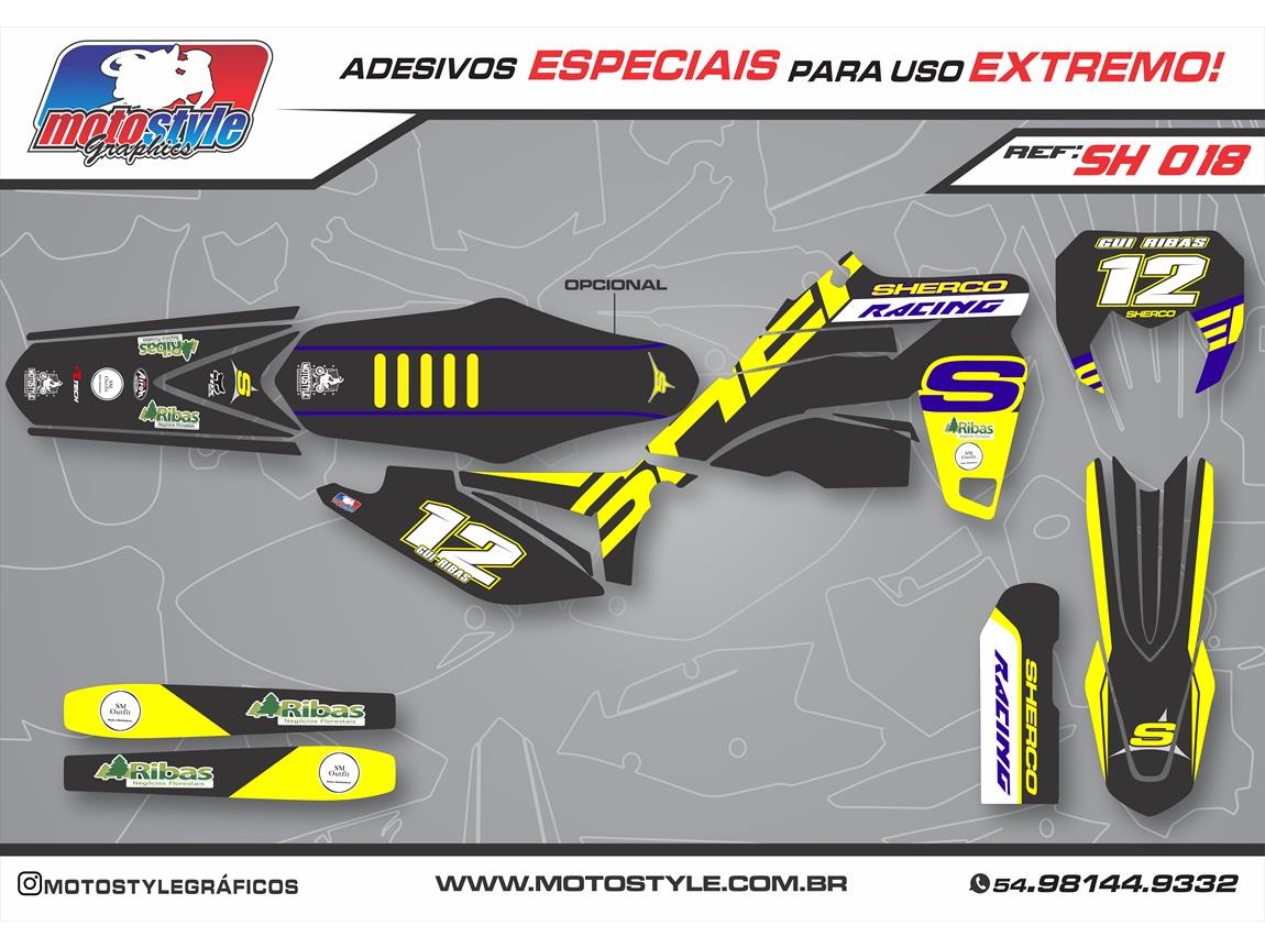 SH 018 GRÁFICO ADESIVO SHERCO RACING