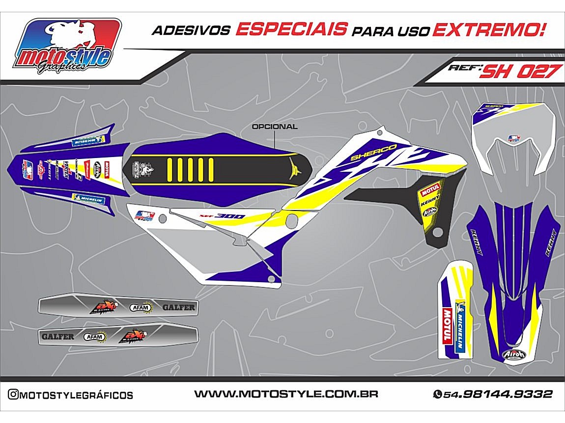 SH 027 GRÁFICO ADESIVO SHERCO RACING