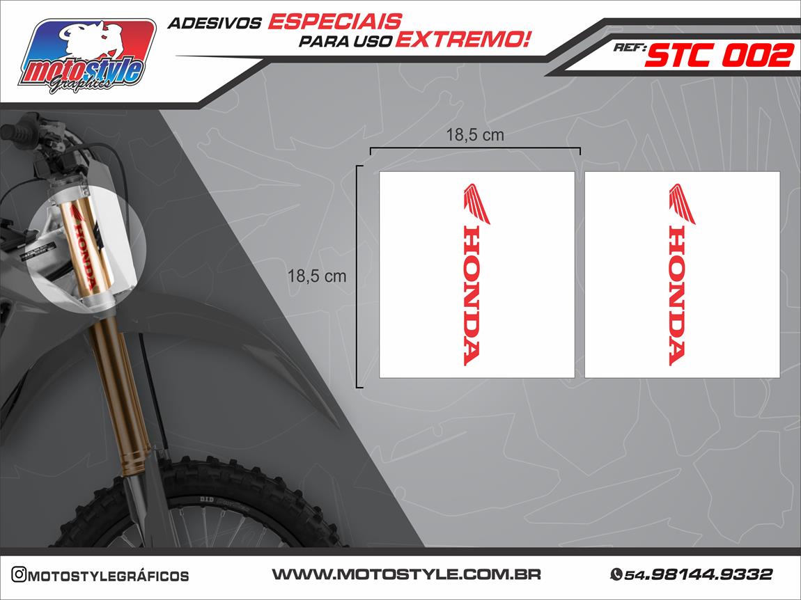 STC 002 ADESIVO DE SUSPENSÃO PARTE DE CIMA HONDA TRANSPARENTE