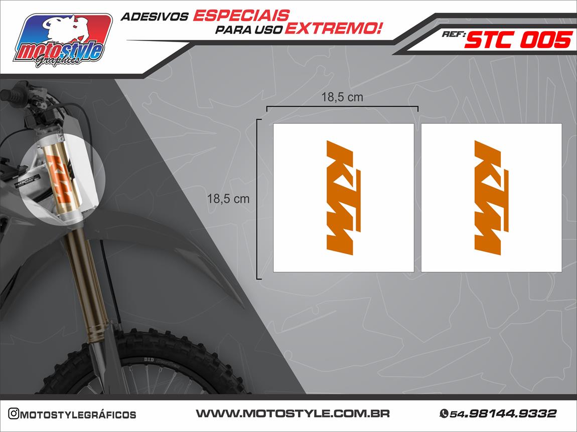 STC 005 ADESIVO DE SUSPENSÃO PARTE DE CIMA KTM TRANSPARENTE
