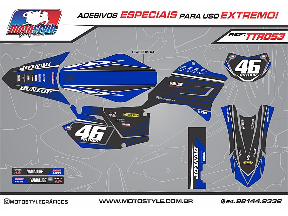 TTR 053 GRÁFICO ADESIVO YAMAHA TTR