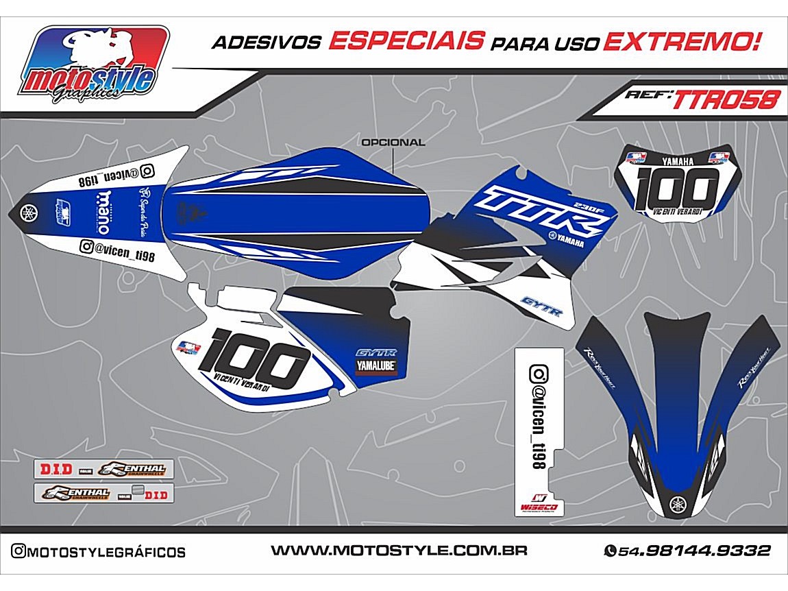 TTR 058 GRÁFICO ADESIVO YAMAHA TTR