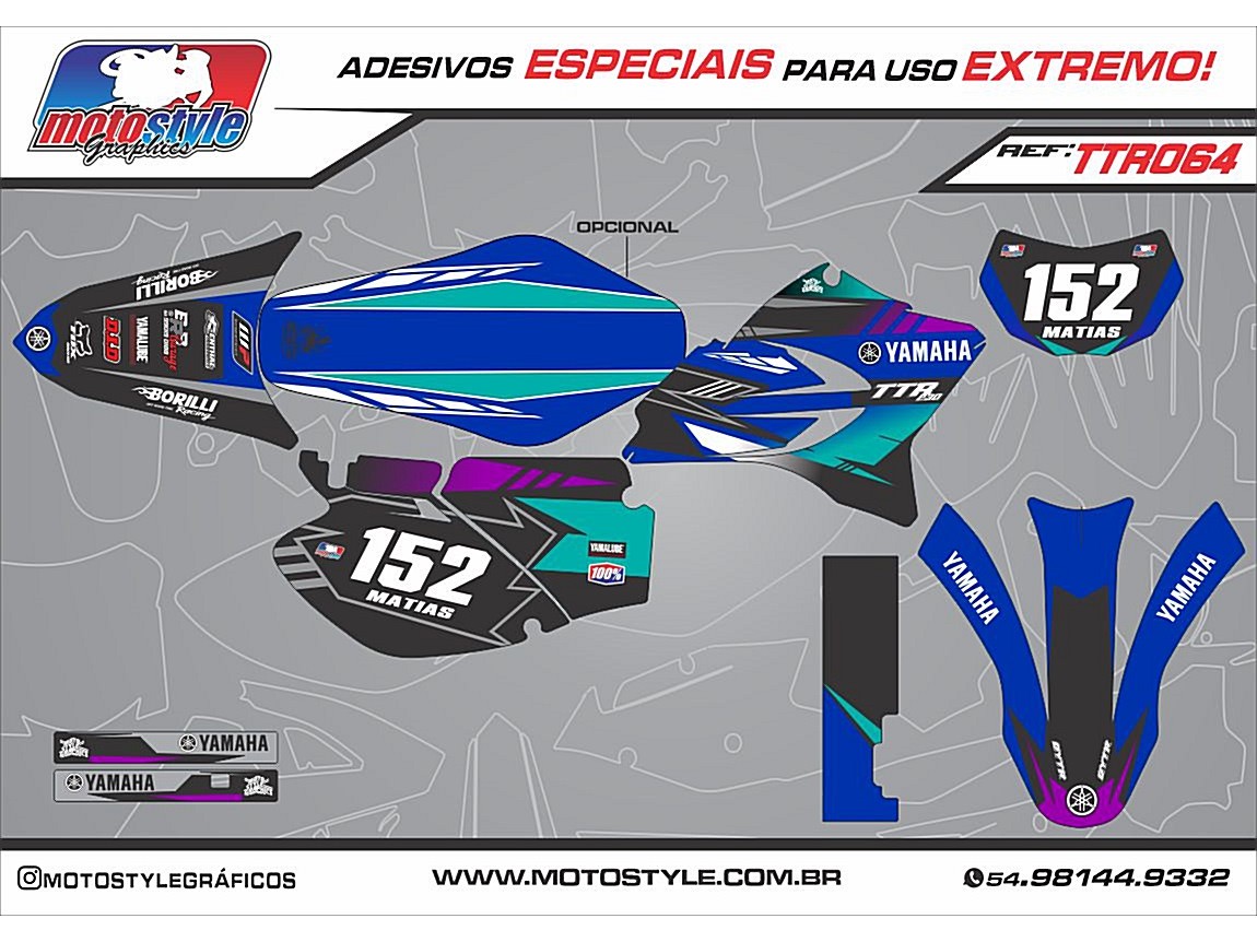 TTR 064 GRÁFICO ADESIVO YAMAHA TTR