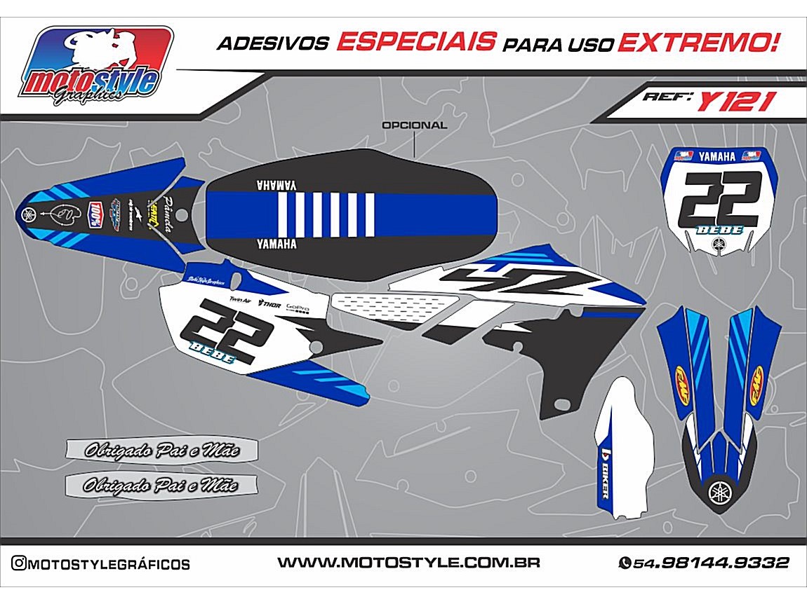 Y 121 GRÁFICO ADESIVO YAMAHA YZ - WR