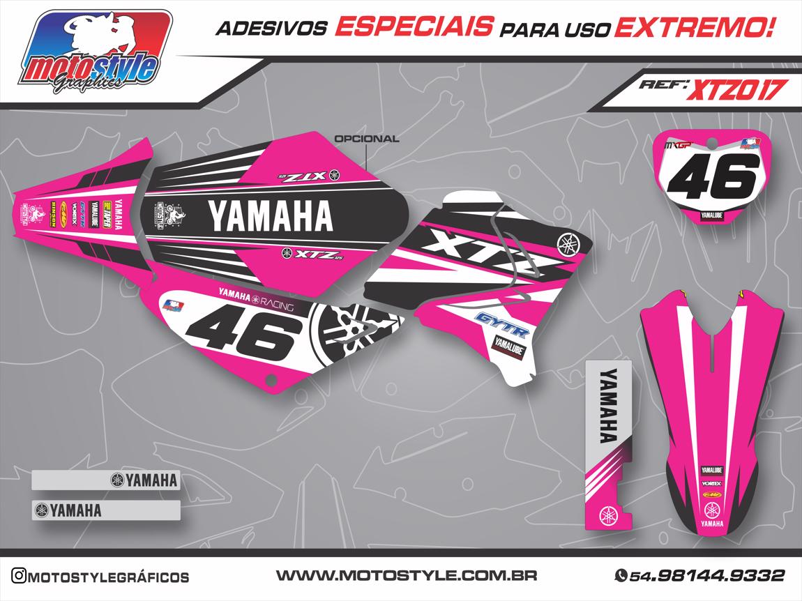 XTZ 017 GRÁFICO ADESIVO YAMAHA XTZ ROSA